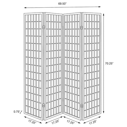 Roberto 4-Panel Room Divider Folding Shoji Screen White
