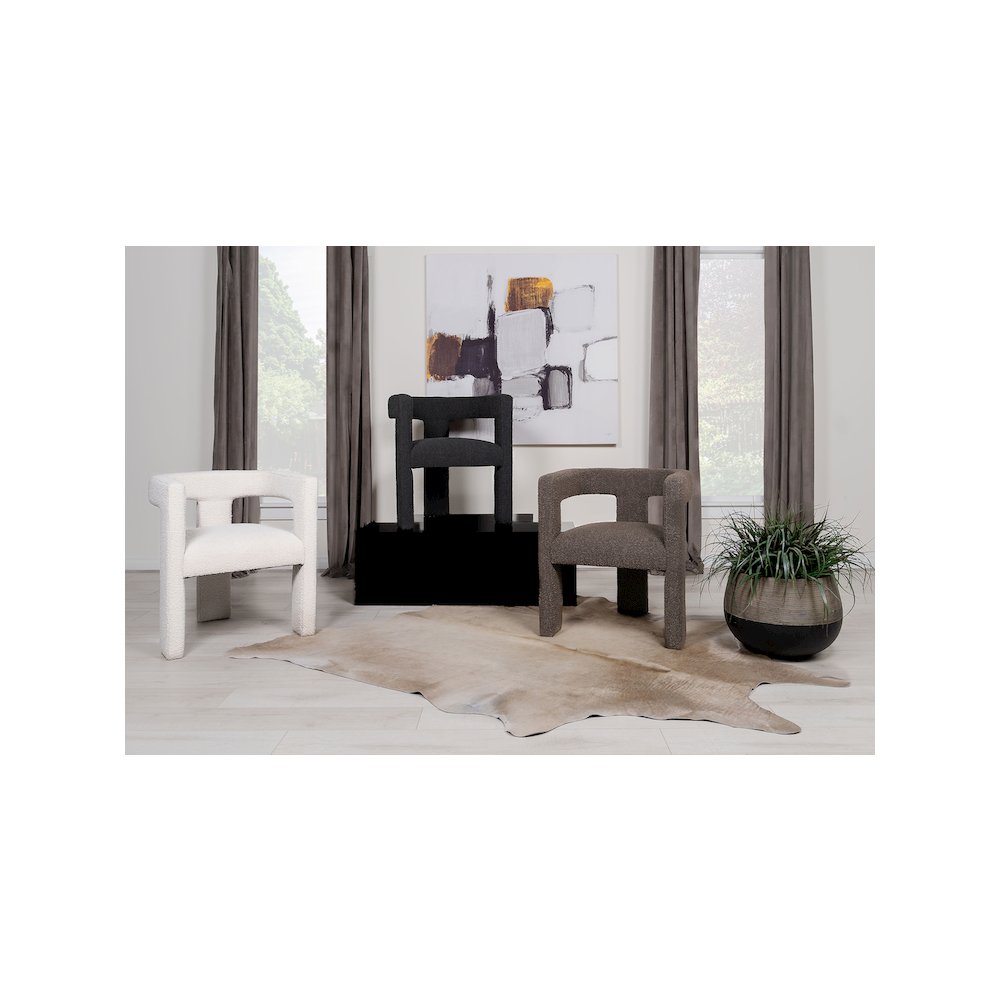 Petra Boucle Upholstered Accent Side Chair Chocolate Brown