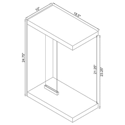 Colby Engineered Wood C-Shaped Side Table Weathered Grey