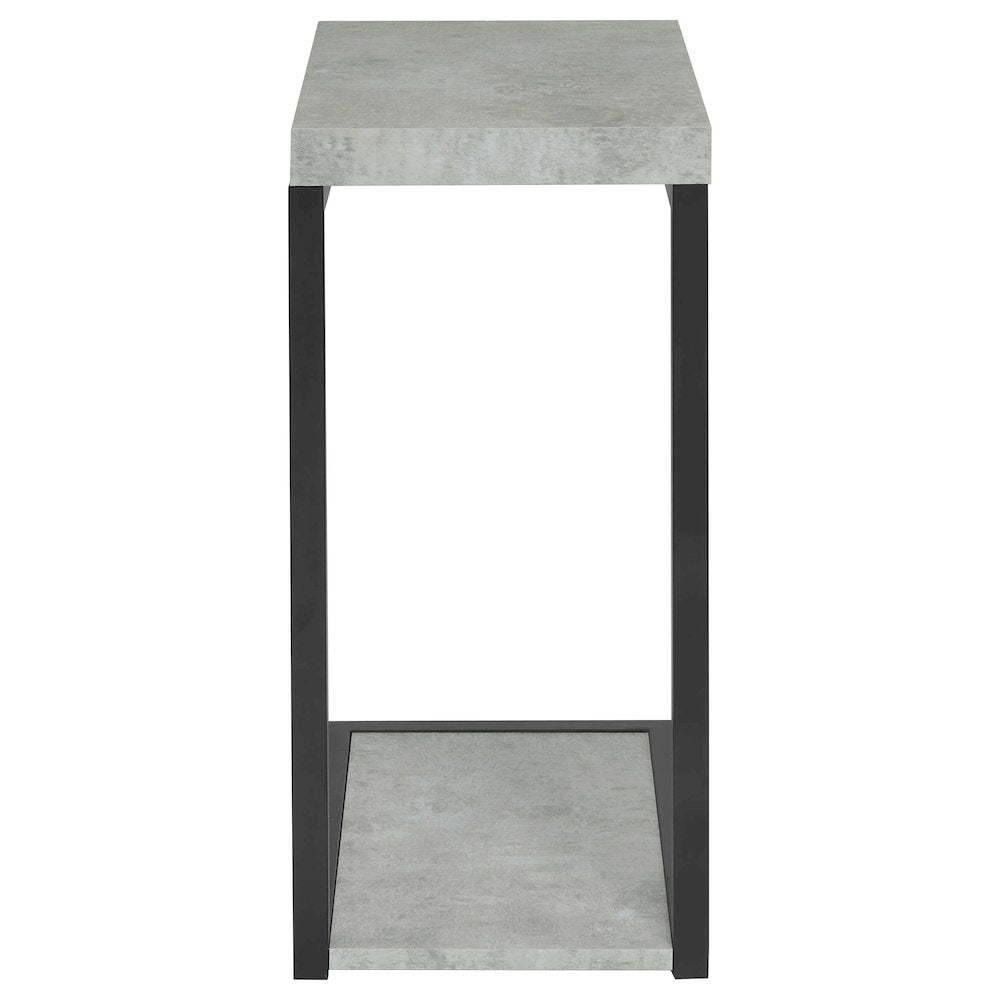 Beck Engineered Wood C-Shape Sofa Side Table Cement