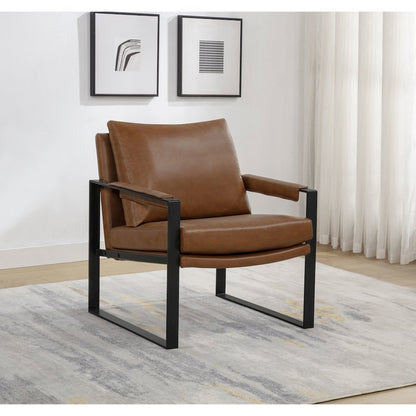 Rosalind Upholstered Track Arm Accent Chair Brown