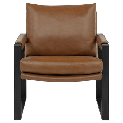 Rosalind Upholstered Track Arm Accent Chair Brown