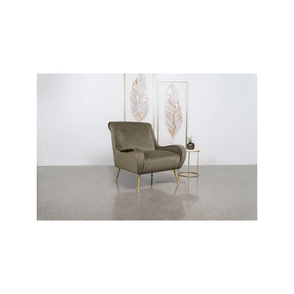 Ricci Upholstered Saddle Arm Accent Chair Truffle
