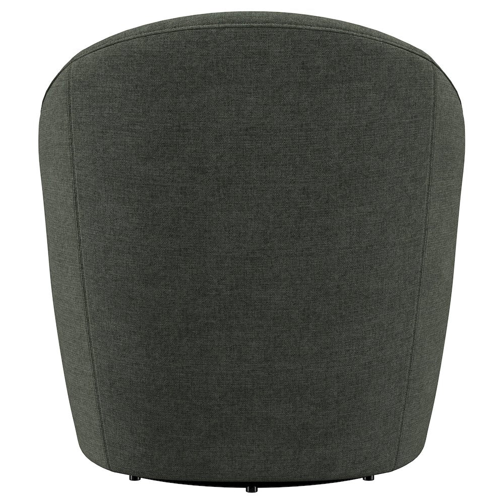 Leon Upholstered Barrel Accent Swivel Chair Hunter Green