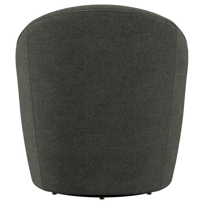 Leon Upholstered Barrel Accent Swivel Chair Hunter Green