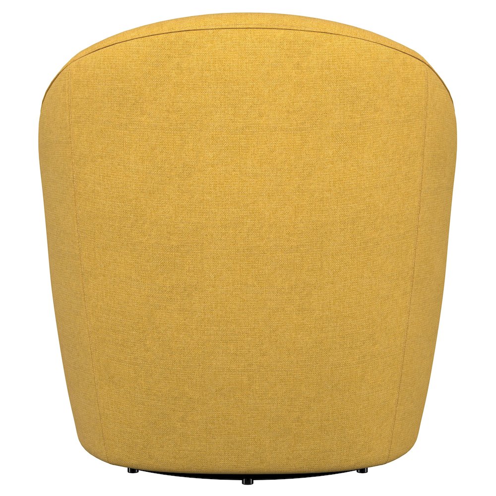 Leon Upholstered Barrel Accent Swivel Chair Mustard Yellow