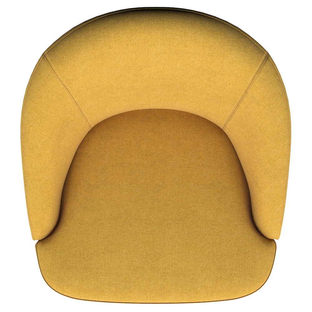Leon Upholstered Barrel Accent Swivel Chair Mustard Yellow