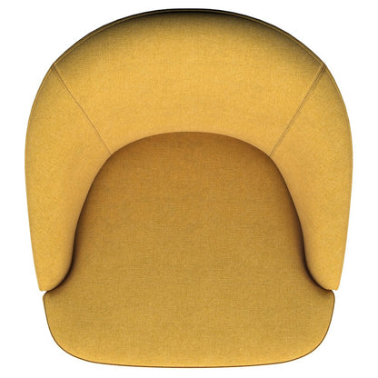 Leon Upholstered Barrel Accent Swivel Chair Mustard Yellow
