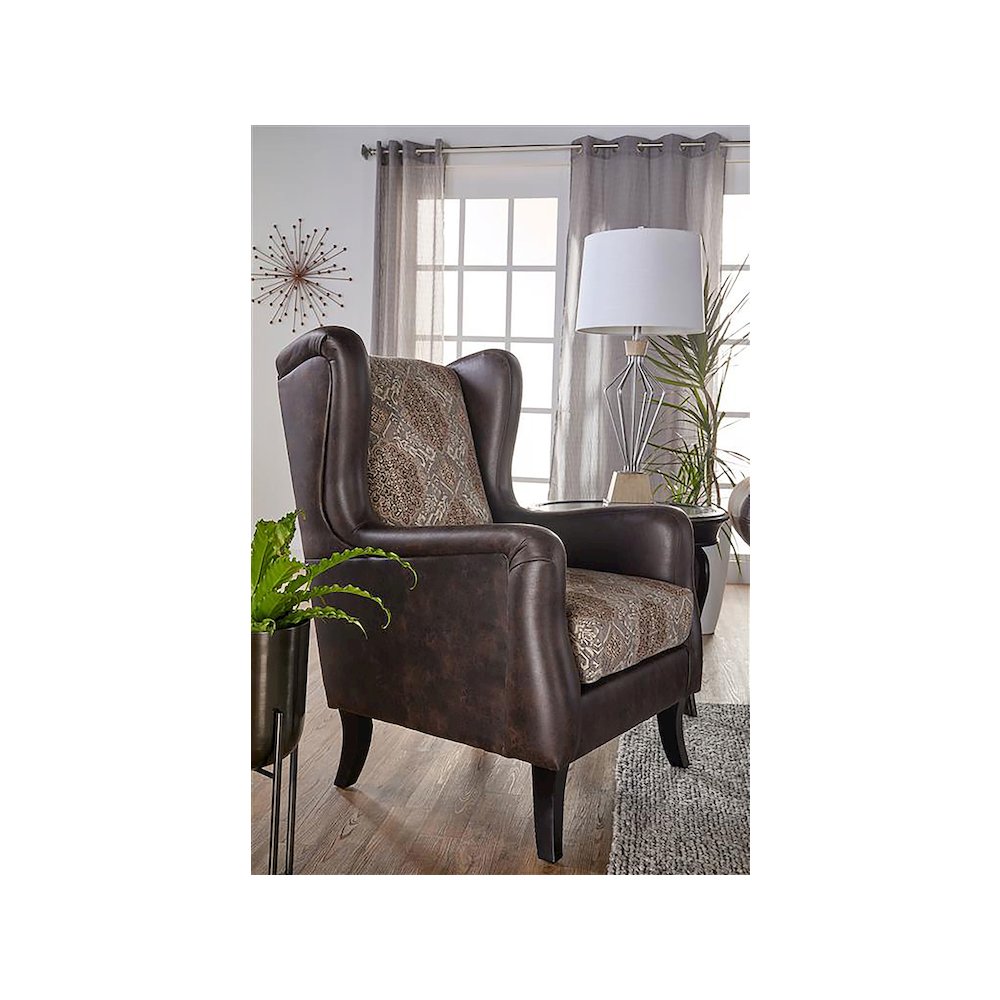 Elmbrook Upholstered Wingback Accent Club Chair Brown