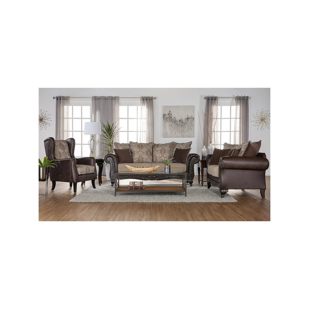 Elmbrook Upholstered Wingback Accent Club Chair Brown