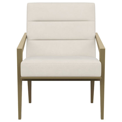 Kirra Upholstered Metal Arm Accent Chair Cream