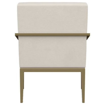 Kirra Upholstered Metal Arm Accent Chair Cream