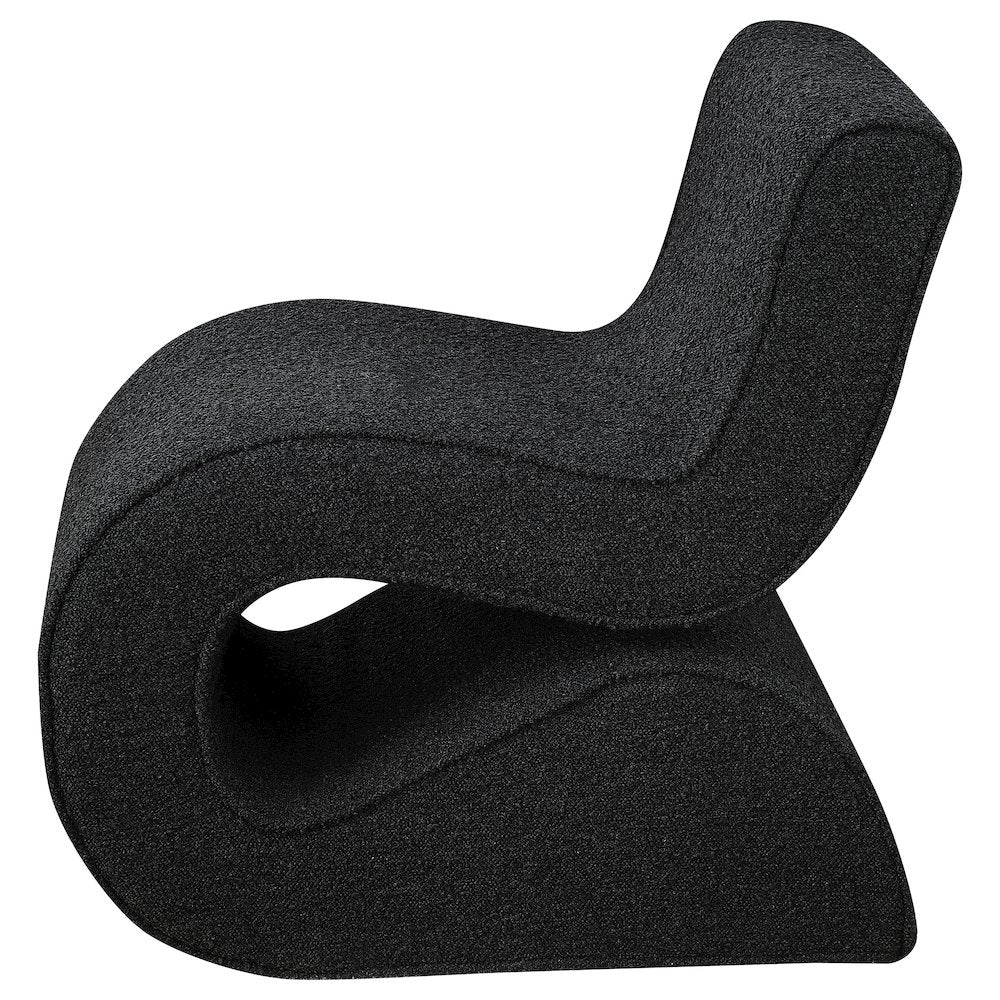 Ronea Boucle Upholstered Armless Curved Chair Charcoal