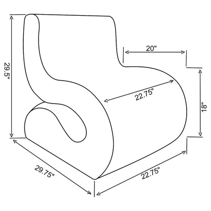 Ronea Boucle Upholstered Armless Curved Chair Charcoal