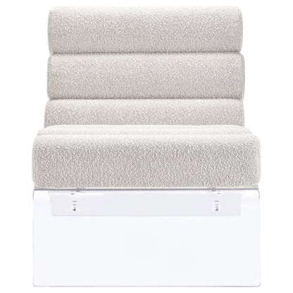 Serreta Boucle Upholstered Armless Acrylic Chair Ivory