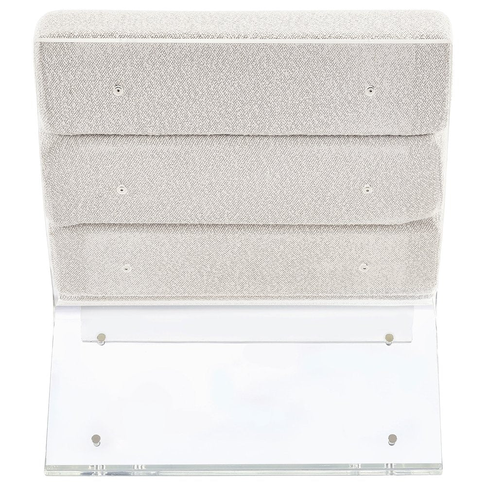 Serreta Boucle Upholstered Armless Acrylic Chair Ivory