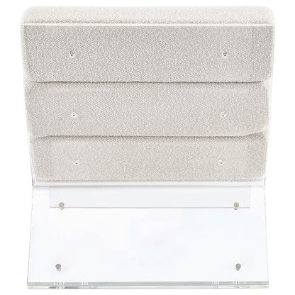 Serreta Boucle Upholstered Armless Acrylic Chair Ivory