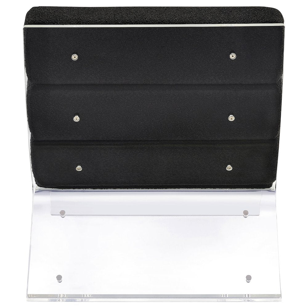 Serreta Boucle Upholstered Armless Acrylic Chair Black
