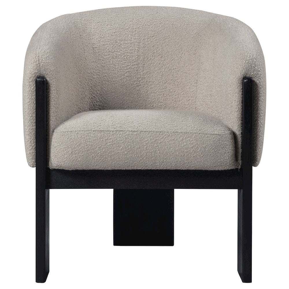 Valdez Boucle Upholstered Barrel Back Accent Chair Beige