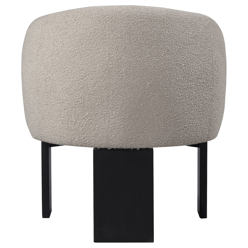 Valdez Boucle Upholstered Barrel Back Accent Chair Beige