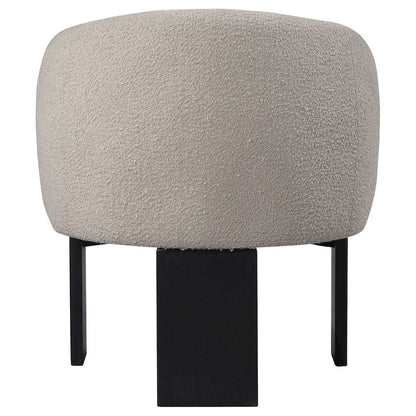 Valdez Boucle Upholstered Barrel Back Accent Chair Beige