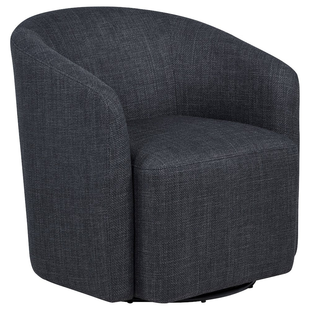 Mossbrook Fabric Upholstered Swivel Accent Chair Anthracite