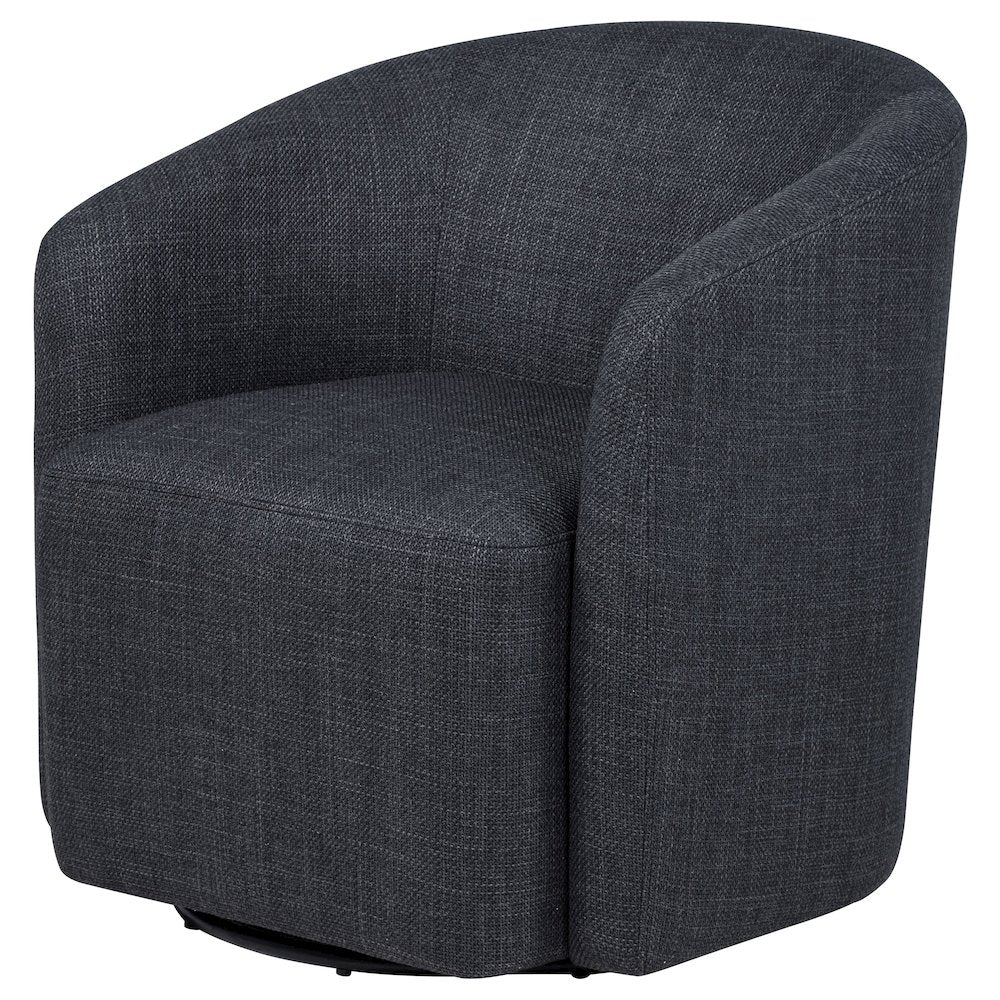 Mossbrook Fabric Upholstered Swivel Accent Chair Anthracite