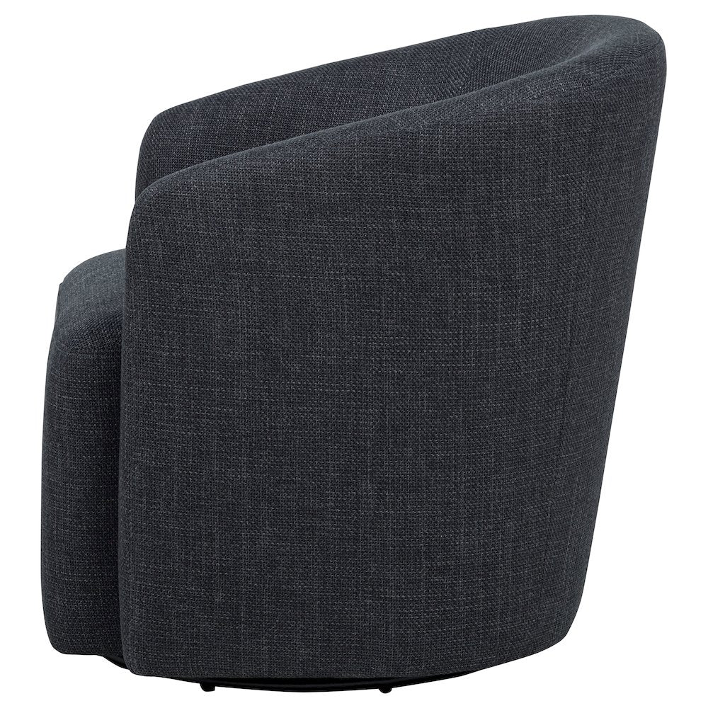 Mossbrook Fabric Upholstered Swivel Accent Chair Anthracite