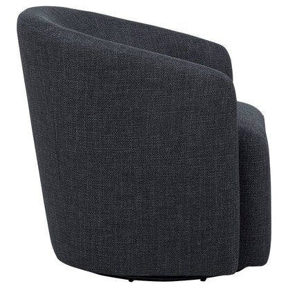 Mossbrook Fabric Upholstered Swivel Accent Chair Anthracite