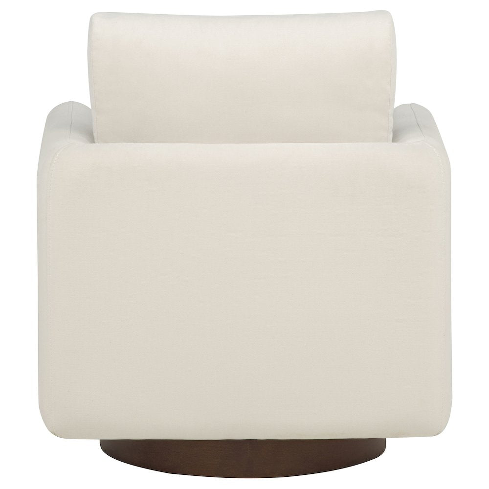 Iris Fabric Upholstered Swivel Accent Chair Ivory