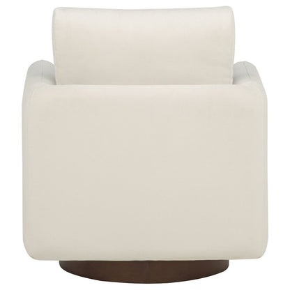 Iris Fabric Upholstered Swivel Accent Chair Ivory