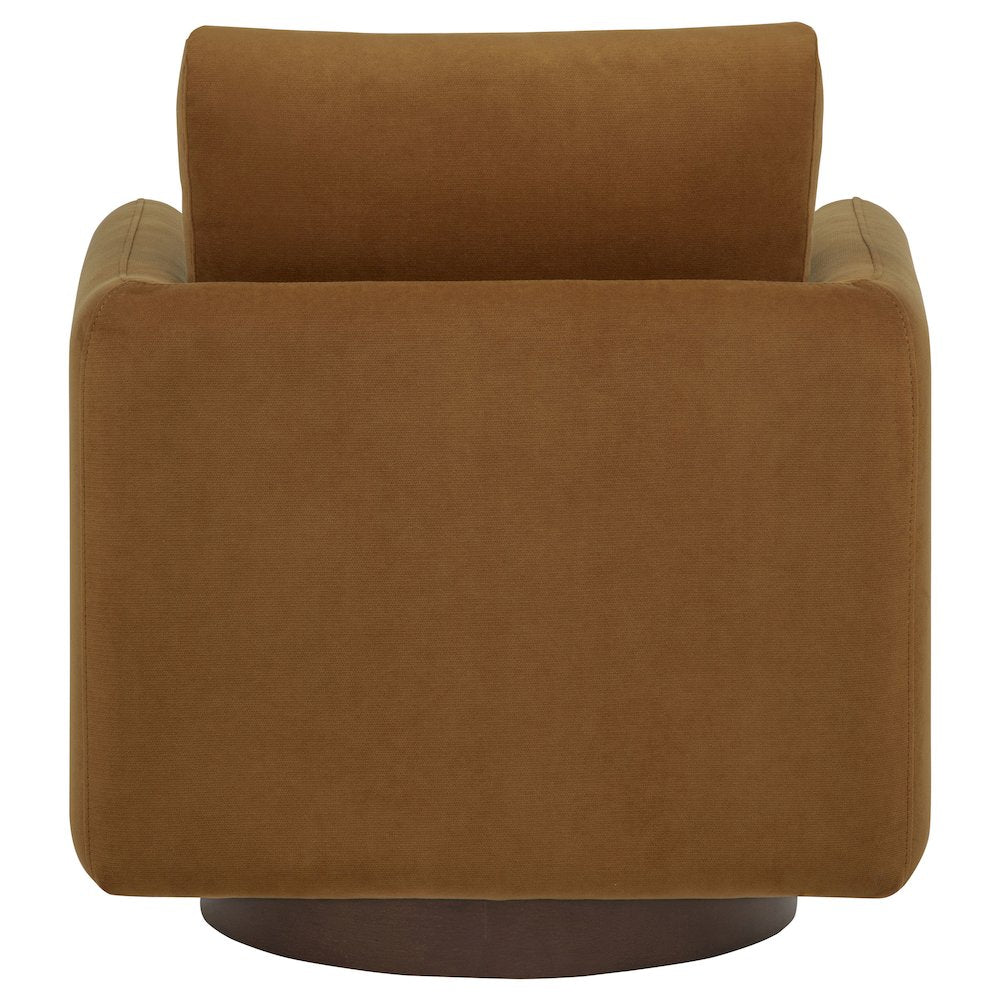 Iris Fabric Upholstered Swivel Accent Chair Rust