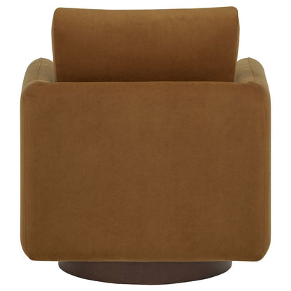 Iris Fabric Upholstered Swivel Accent Chair Rust