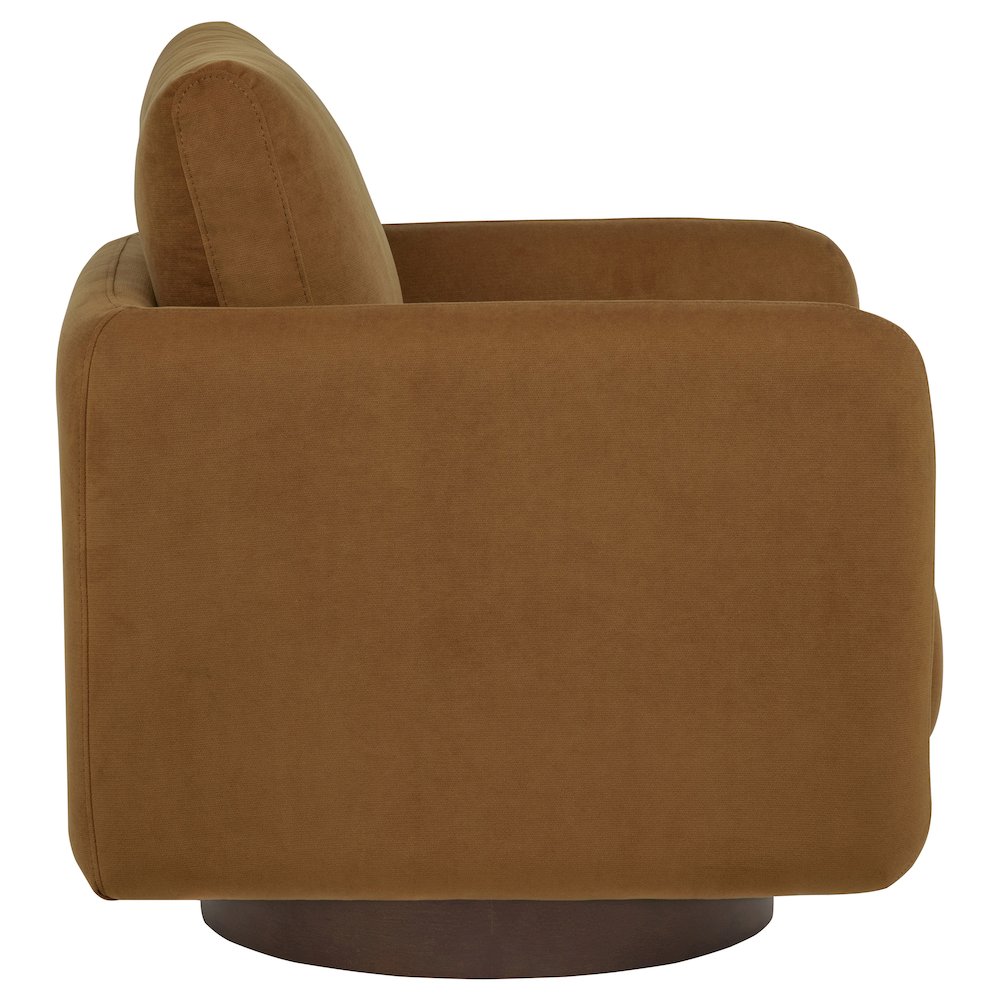 Iris Fabric Upholstered Swivel Accent Chair Rust
