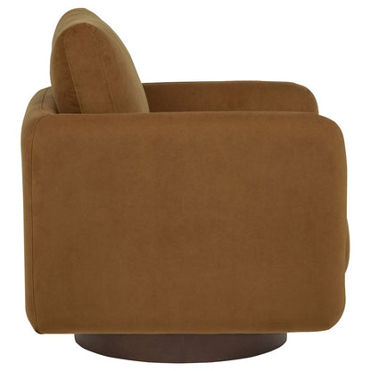 Iris Fabric Upholstered Swivel Accent Chair Rust
