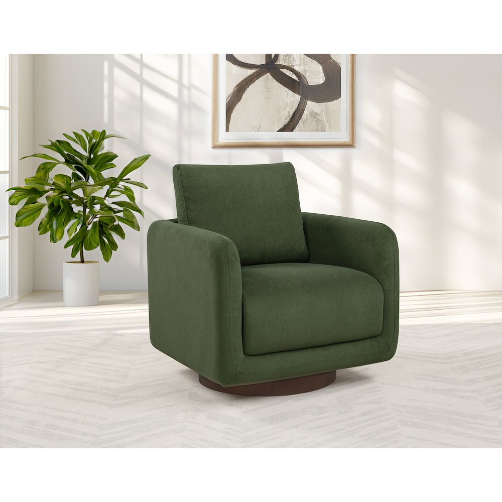 Iris Fabric Upholstered Swivel Accent Chair Matcha