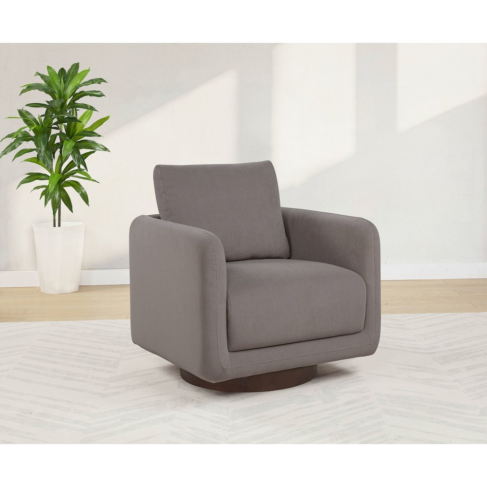 Iris Fabric Upholstered Swivel Accent Chair Stone