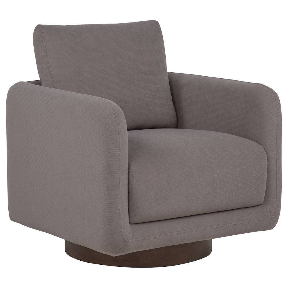 Iris Fabric Upholstered Swivel Accent Chair Stone