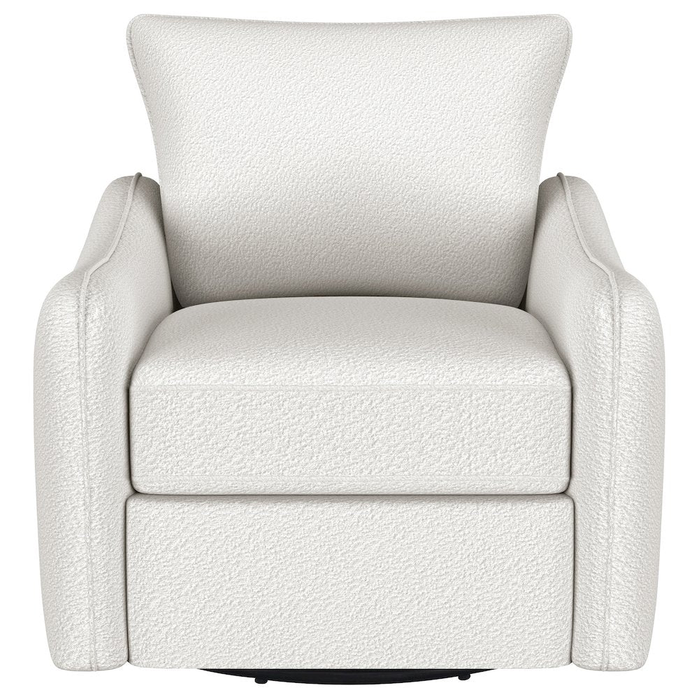 Madia Upholstered Sloped Arm Swivel Glider Chair Vanilla