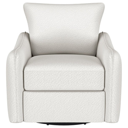 Madia Upholstered Sloped Arm Swivel Glider Chair Vanilla