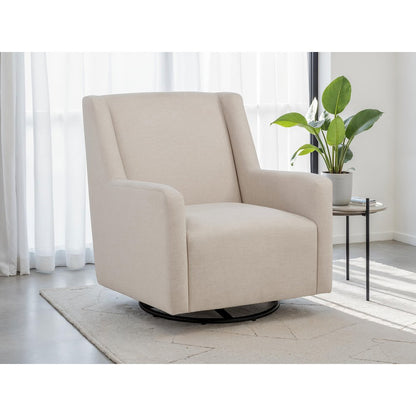 Sorrel Fabric Upholstered Swivel Glider Arm Chair Latte