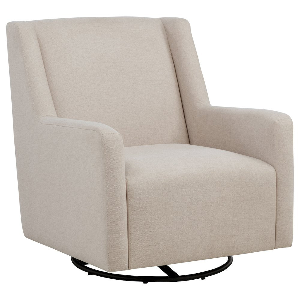 Sorrel Fabric Upholstered Swivel Glider Arm Chair Latte