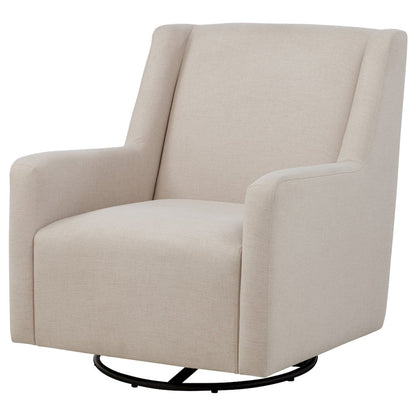 Sorrel Fabric Upholstered Swivel Glider Arm Chair Latte