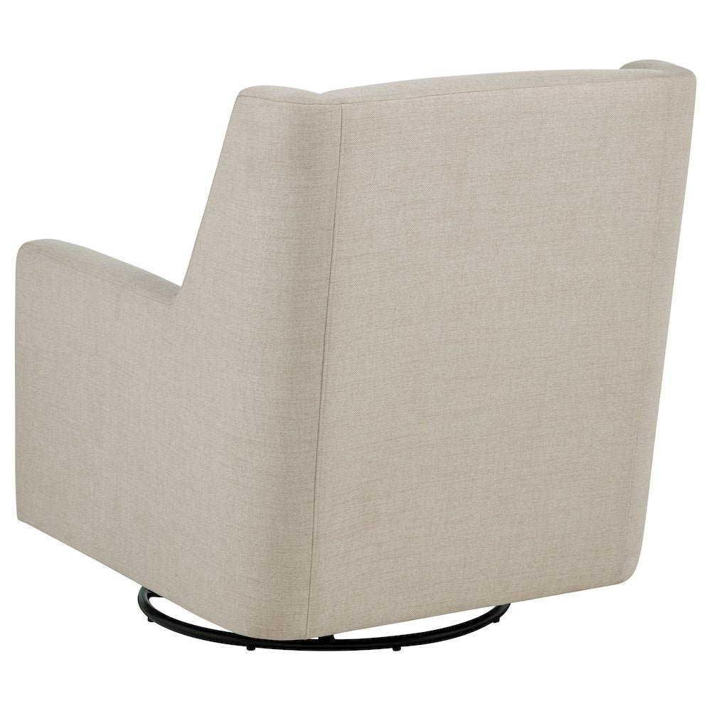 Sorrel Fabric Upholstered Swivel Glider Arm Chair Latte
