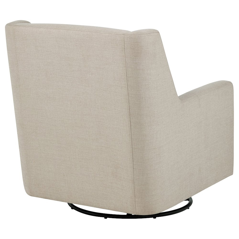 Sorrel Fabric Upholstered Swivel Glider Arm Chair Latte