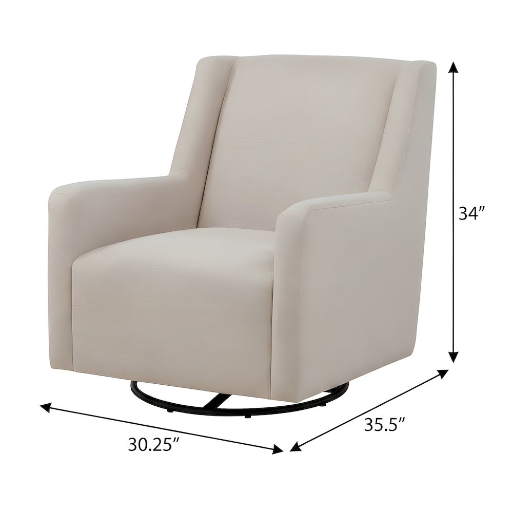 Fabric Upholstered Swivel Glider Chair, Accent Chair for Living Room, Latte