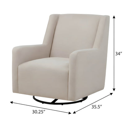 Fabric Upholstered Swivel Glider Chair, Accent Chair for Living Room, Latte