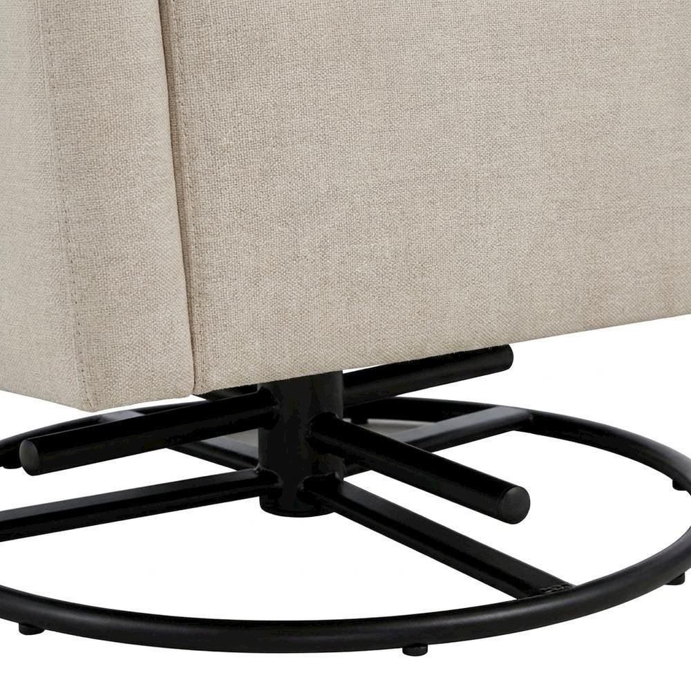 Fabric Upholstered Swivel Glider Chair, Accent Chair for Living Room, Latte