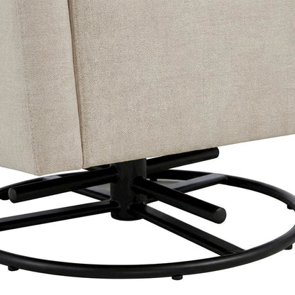 Fabric Upholstered Swivel Glider Chair, Accent Chair for Living Room, Latte