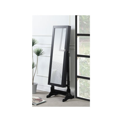 Tutuola Cheval Mirror with Jewelry Storage Black